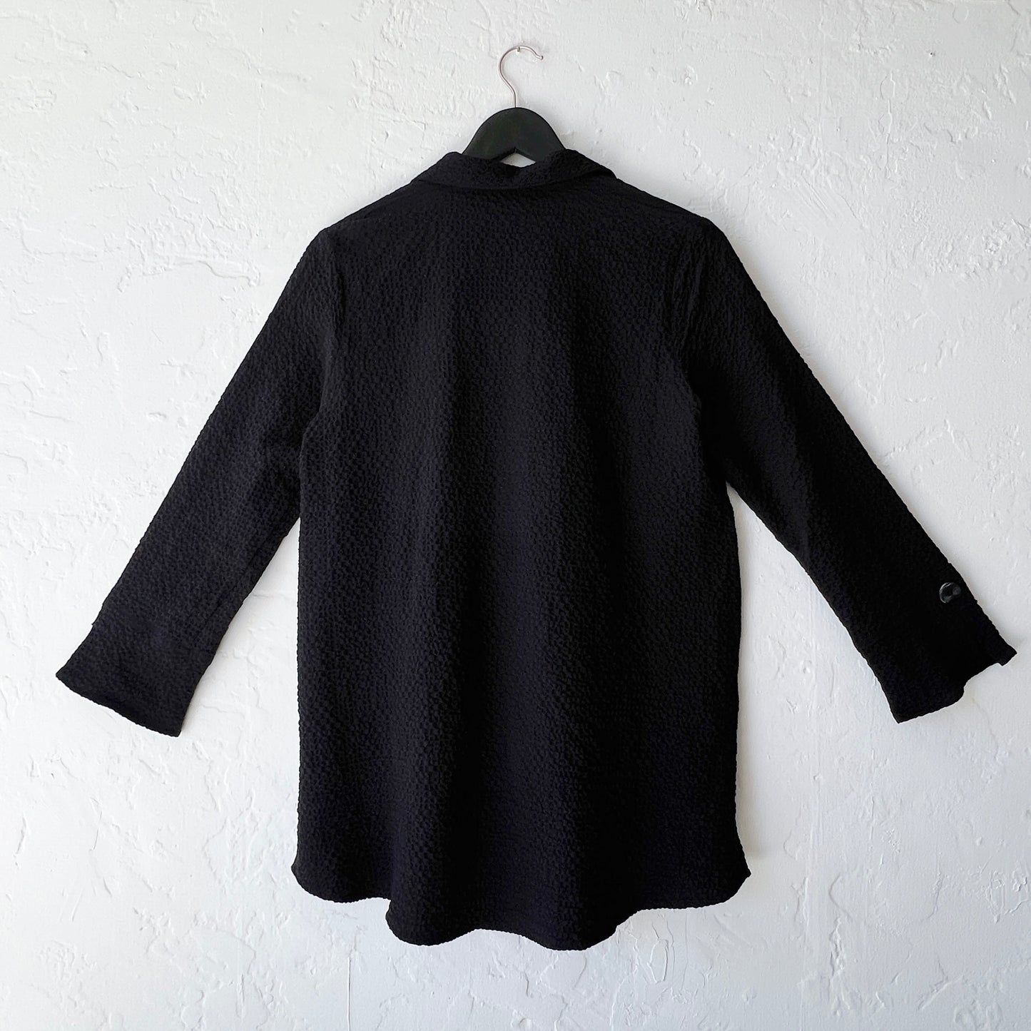 Habitat | Pucker Weave Tunic Shirt in Black