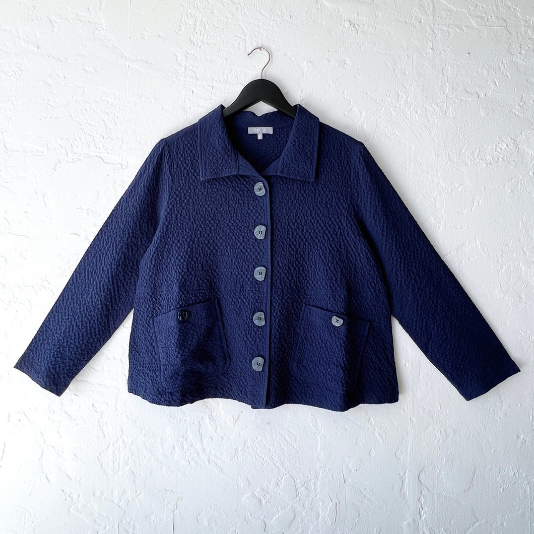 Habitat | Crinkle Crepe Swing Jacket in Navy