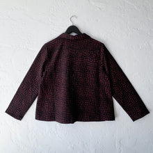 Load image into Gallery viewer, Habitat | Mosaic Crinkle Crepe Swing Jacket in Wine
