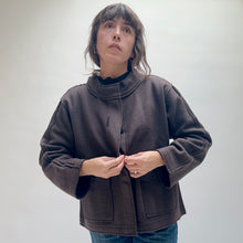 Load image into Gallery viewer, Olivia by Habitat | Boiled Wool Snappy Jacket in Chocolate
