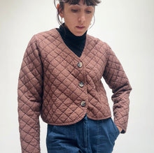 Load image into Gallery viewer, Cut Loose | Quilted Three Button Crop Jacket in Cola
