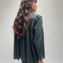 Load image into Gallery viewer, Ichi Antiquités | Striped Linen Shirt in Charcoal
