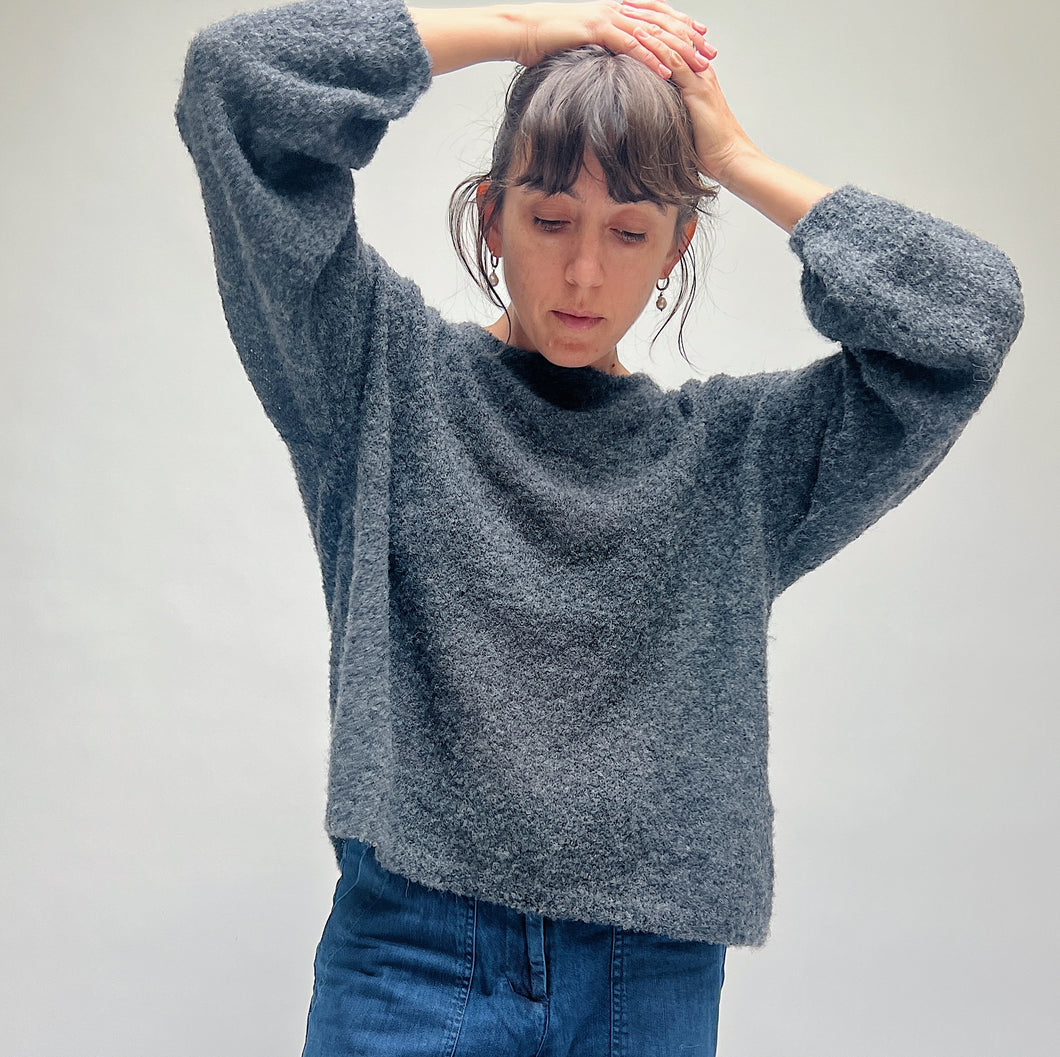 Ichi Antiquités | Alpaca Boucle Pullover in Charcoal