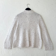 Load image into Gallery viewer, Harvest Tweed Brick Stitch Cardigan in Winter White
