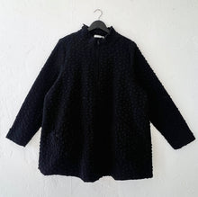 Load image into Gallery viewer, Cut Loose | Polka Dot Boiled Wool Zip Swing Jacket in Black
