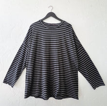 Load image into Gallery viewer, Cut Loose | One Size Oversized Striped Shirt in Gull

