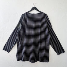 Load image into Gallery viewer, Cut Loose | One Size Oversized Striped Shirt in Gull
