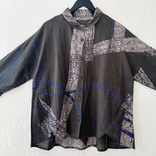 Load image into Gallery viewer, Mona Lisa | A-Line Button Down in Khaki Abstract Paint Print
