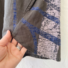 Load image into Gallery viewer, Mona Lisa | A-Line Button Down in Khaki Abstract Paint Print
