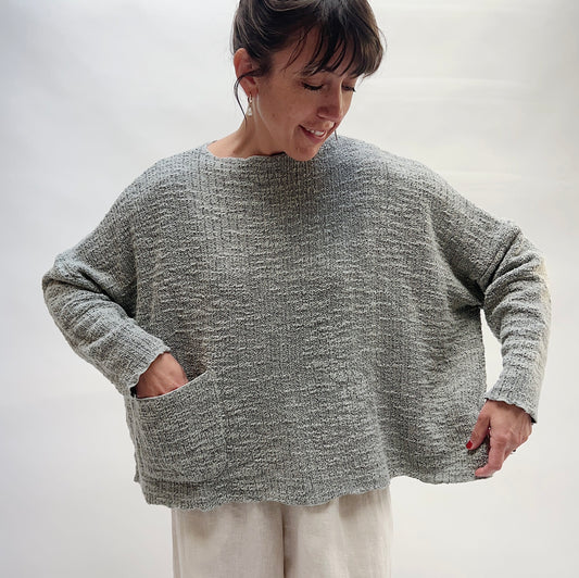 Cut Loose | Knit Pocket Pullover in Overcast