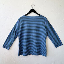 Load image into Gallery viewer, Cut Loose | 3/4 Sleeve Boatneck Top in Forget-Me-Not Stripe
