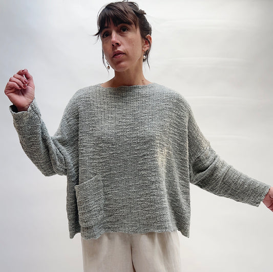 Cut Loose | Knit Pocket Pullover in Overcast
