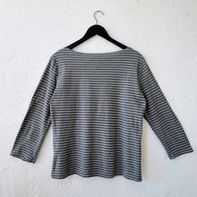 Load image into Gallery viewer, Cut Loose | 3/4 Sleeve Boatneck Top in Overcast Stripe
