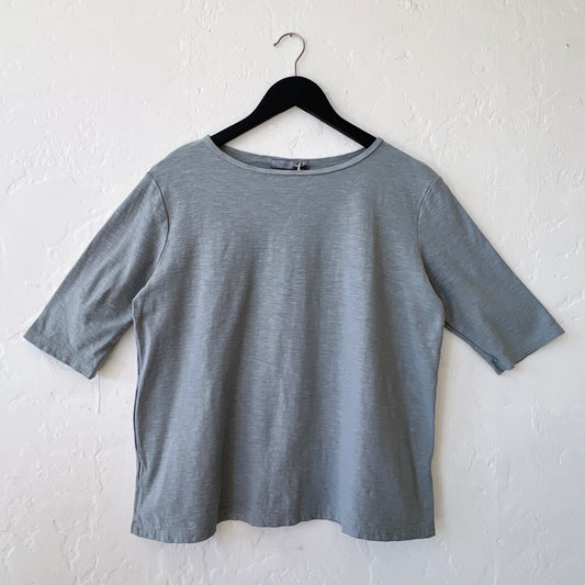 Elbow Sleeve Top in Overcast
