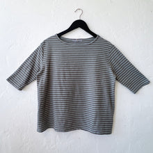Load image into Gallery viewer, Cut Loose |  Elbow Sleeve Top in Overcast Stripe
