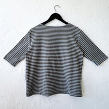 Load image into Gallery viewer, Cut Loose |  Elbow Sleeve Top in Overcast Stripe
