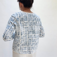 Load image into Gallery viewer, Softly Stamped Cardigan in White
