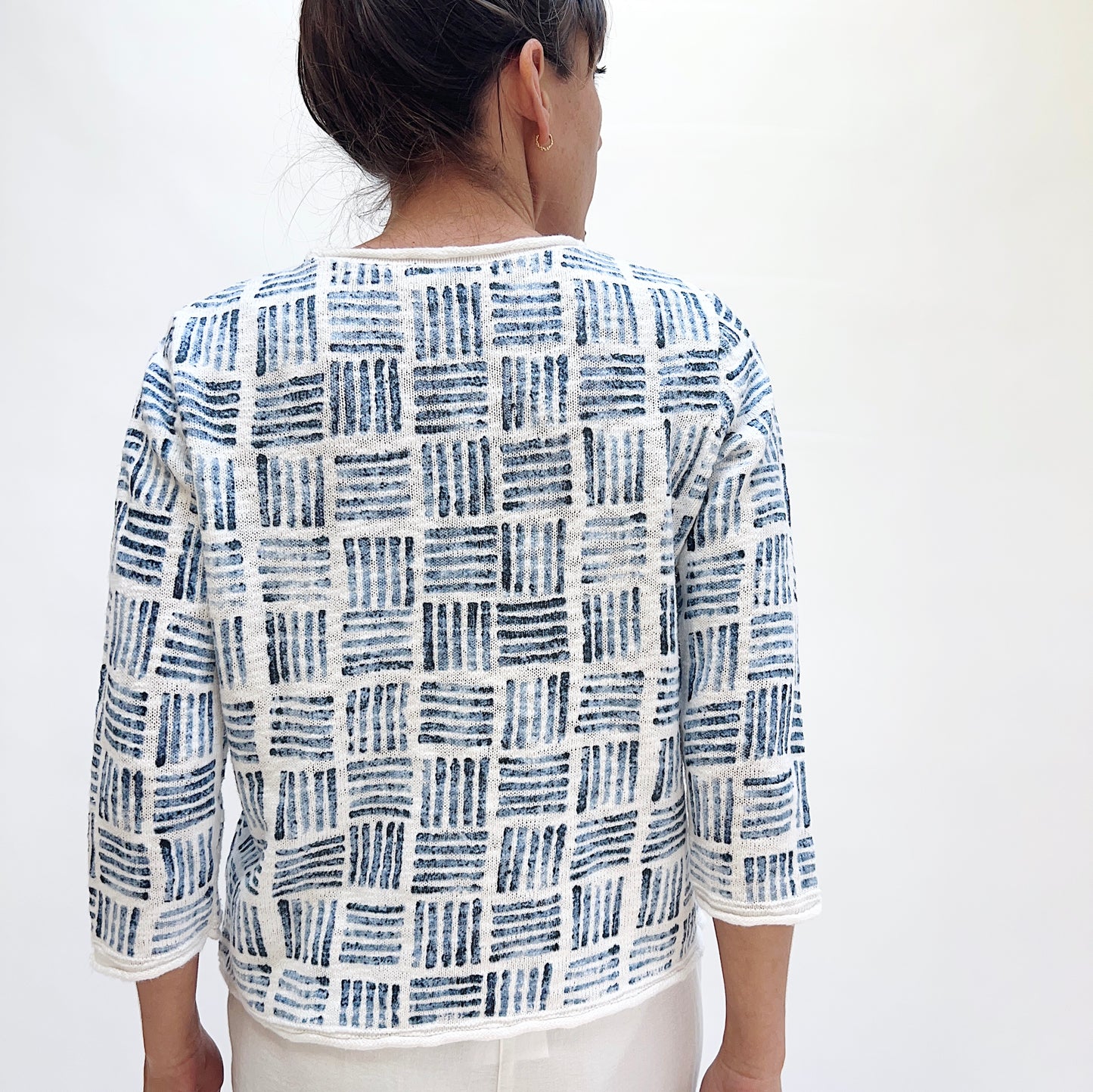 Softly Stamped Pullover in White