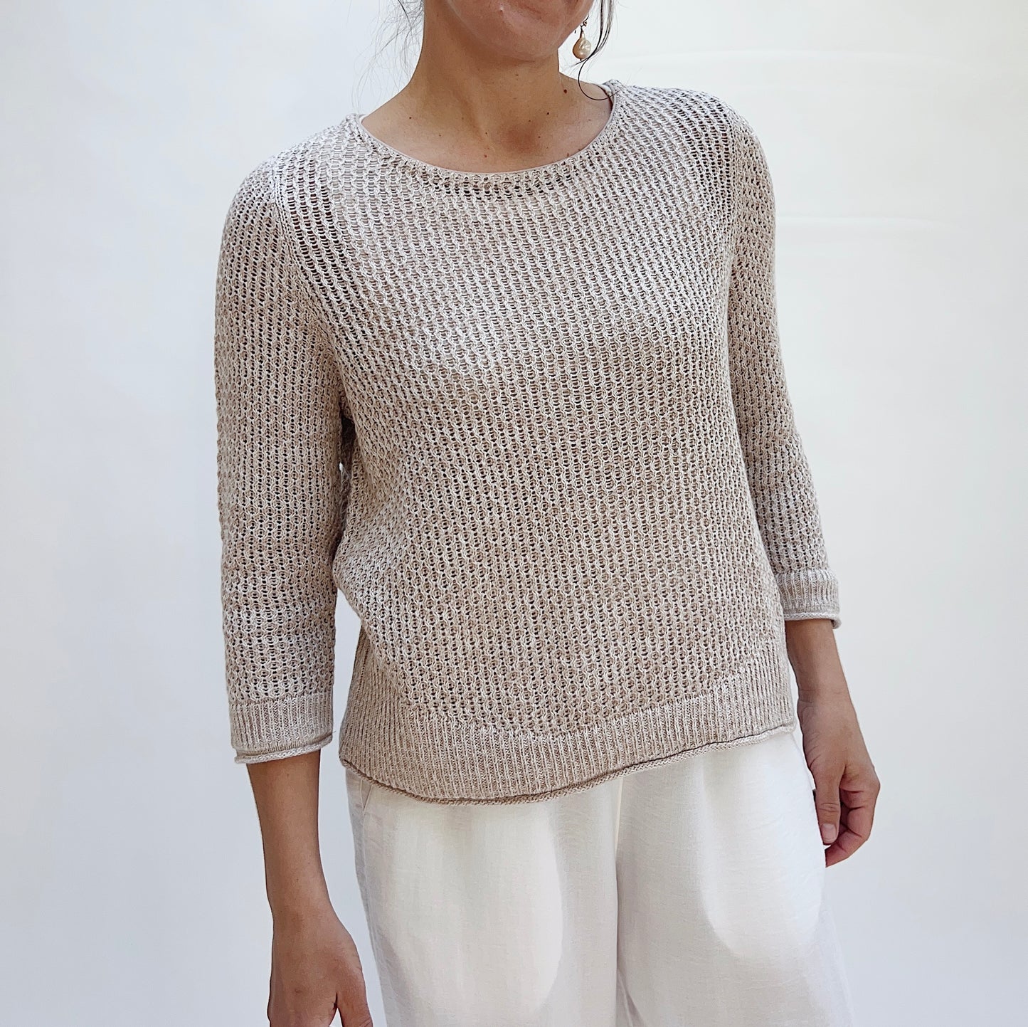 Coast Crochet Pullover Sweater in Willow