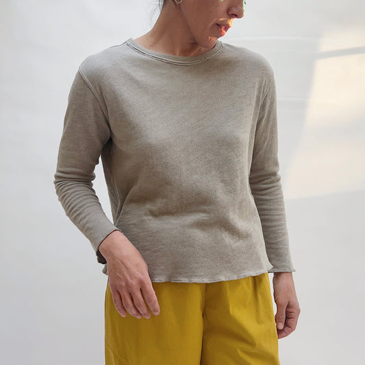 Double Cotton Layer Tee in Artichoke