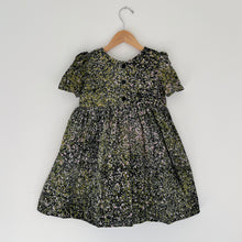 Load image into Gallery viewer, Fahari Bazaar | Girls Puff Sleeve Dress in Green &amp; Pink Speckle
