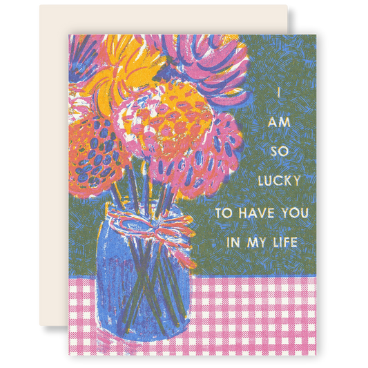 I Am So Lucky Bouquet Card