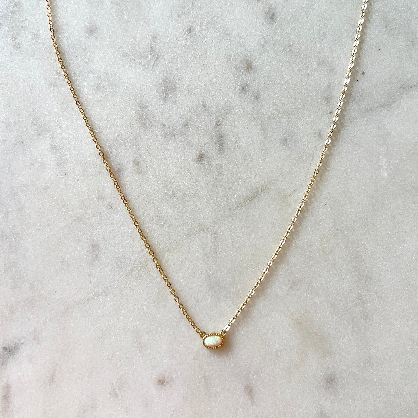Oval Opal Necklace