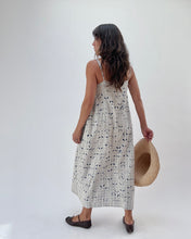 Load image into Gallery viewer, Injiri | Rasa Slip Dress in Indigo Gingham Appliqué
