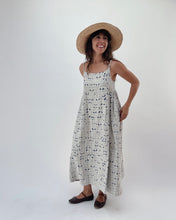 Load image into Gallery viewer, Injiri | Rasa Slip Dress in Indigo Gingham Appliqué
