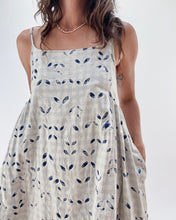 Load image into Gallery viewer, Injiri | Rasa Slip Dress in Indigo Gingham Appliqué
