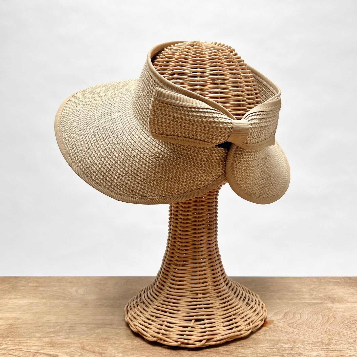 Roll Up Visor in Tan Tweed