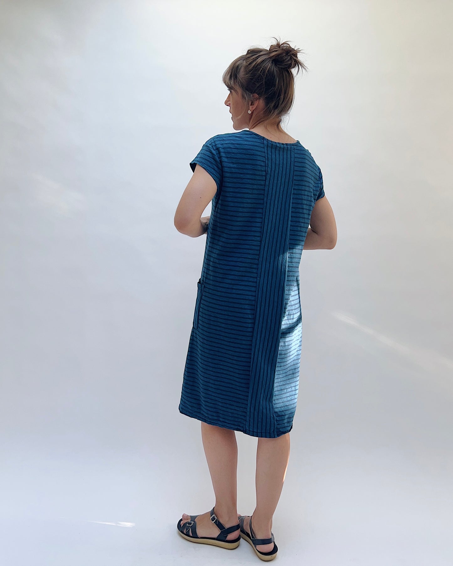 T-Shirt Dress in Naval & Navy Stripes