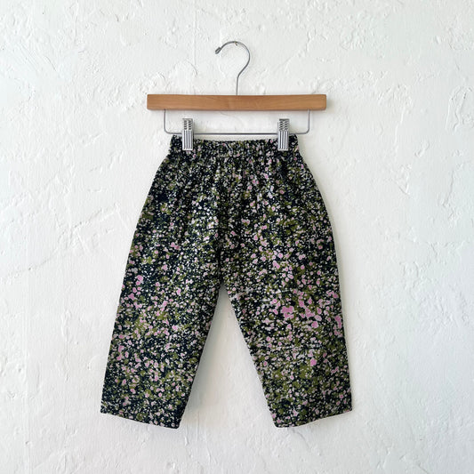 Kids Lazy Pants in Green and Pink Speckle