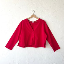 Load image into Gallery viewer, Pacific Cotton | Button Front Crop Cardigan in Kirsch
