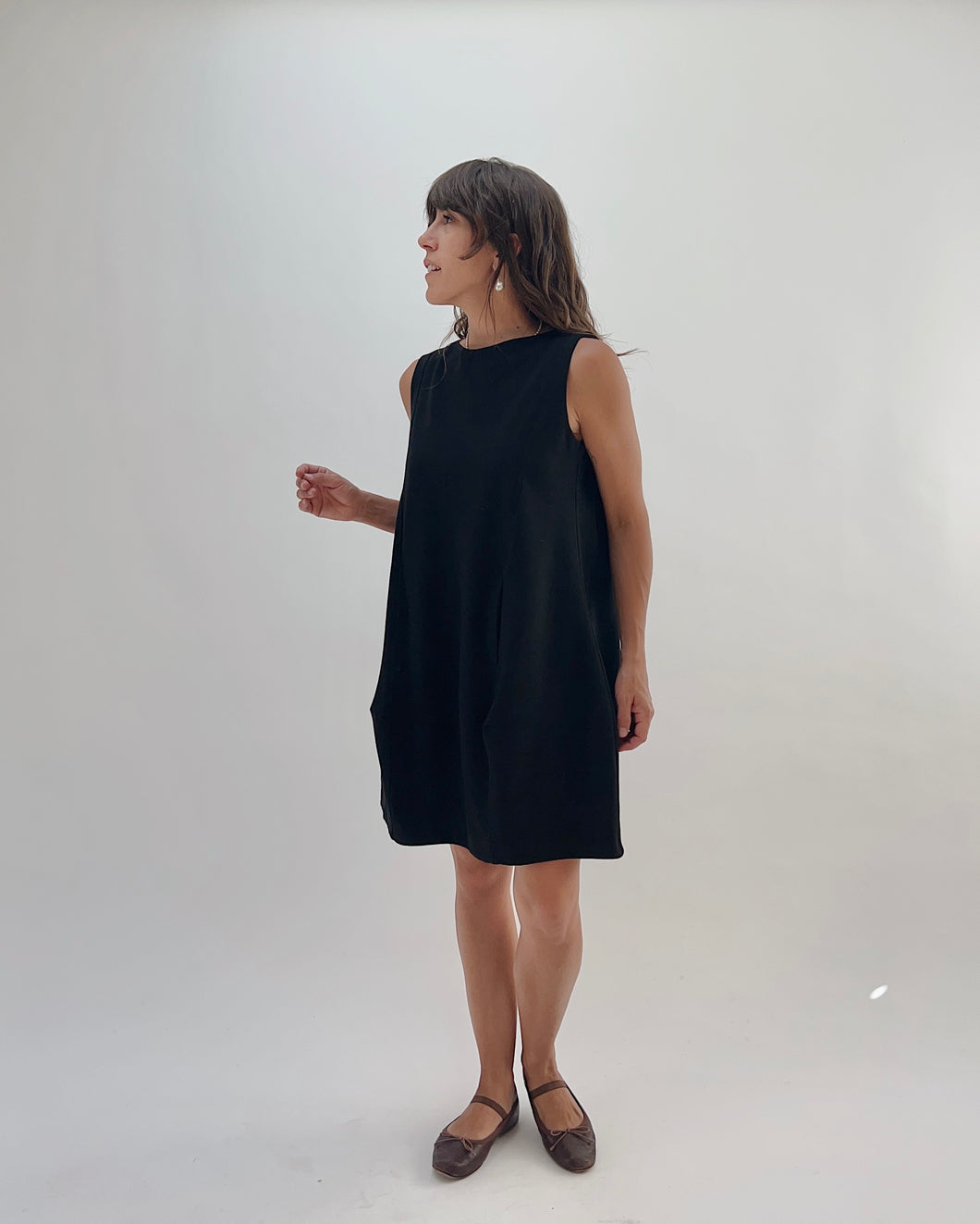 Eleven Stitch | Ponte Bubble Dress in Black