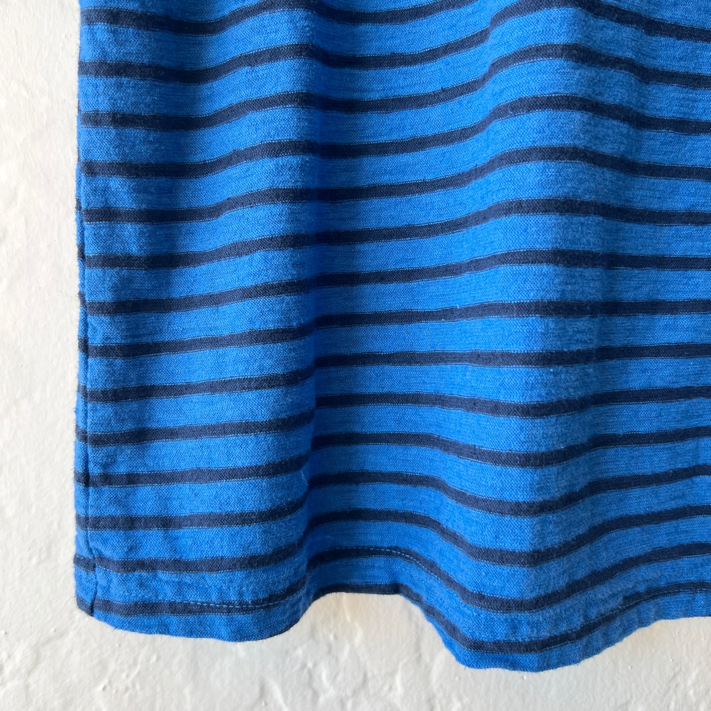 Mock Boatneck Tee in Vivid Blue & Navy Stripe