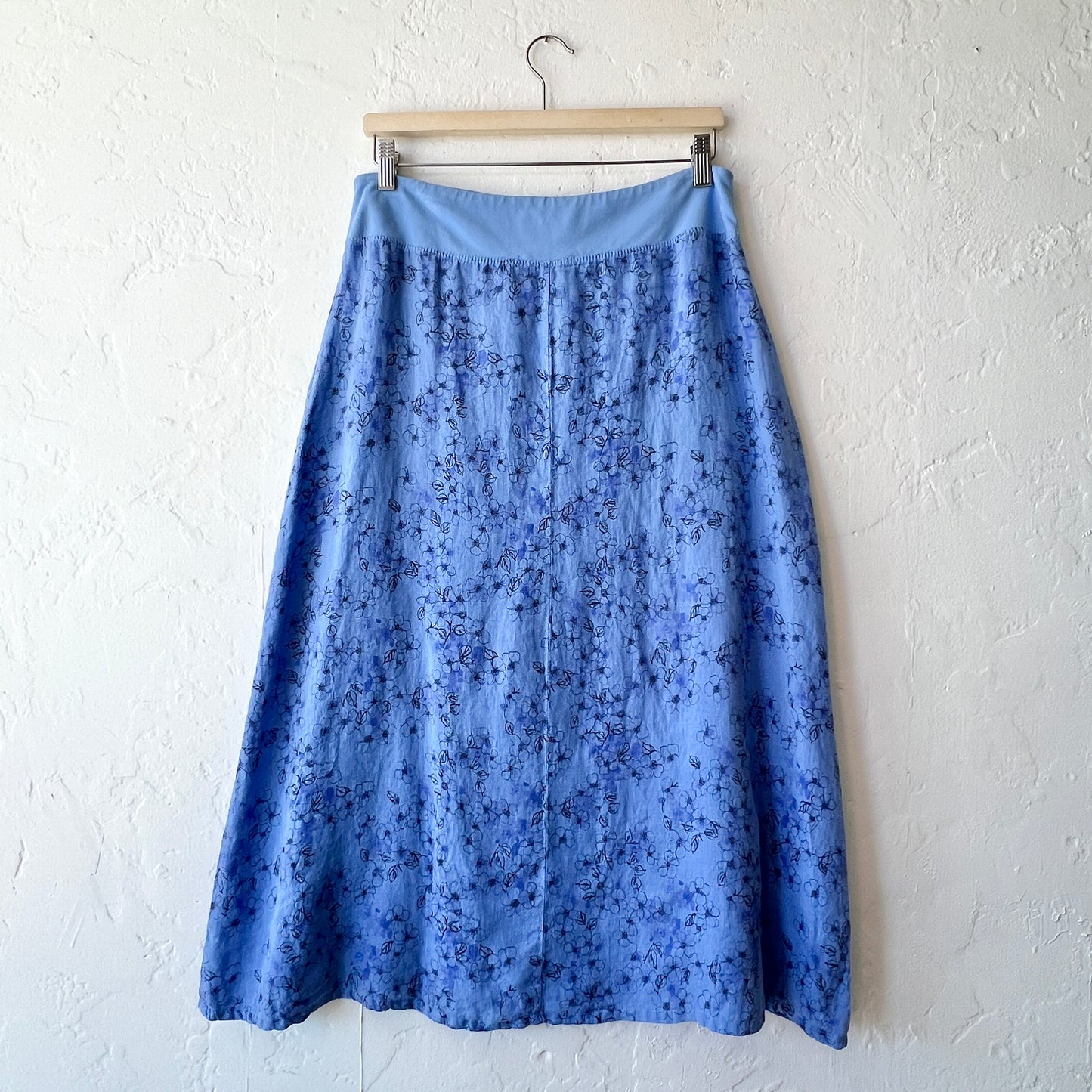 A-Line Linen Morning Glory Skirt in Forget Me Not