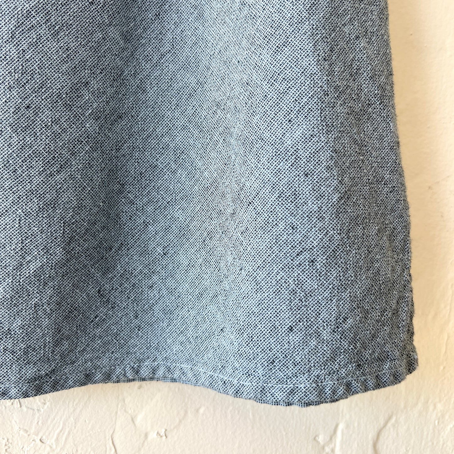 Draped Neck Top in Bellflower Crosshatch