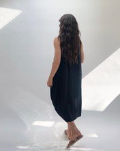 Load image into Gallery viewer, Cut Loose | Textured Mini Stripe Pocket Dress in Black
