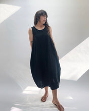 Load image into Gallery viewer, Cut Loose | Textured Mini Stripe Pocket Dress in Black
