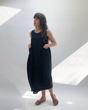 Load image into Gallery viewer, Cut Loose | Textured Mini Stripe Pocket Dress in Black
