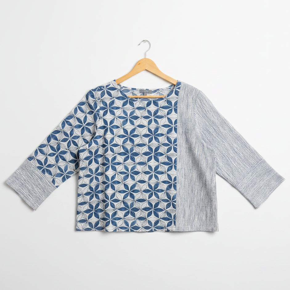 Amalfi Floral Pullover in Marine