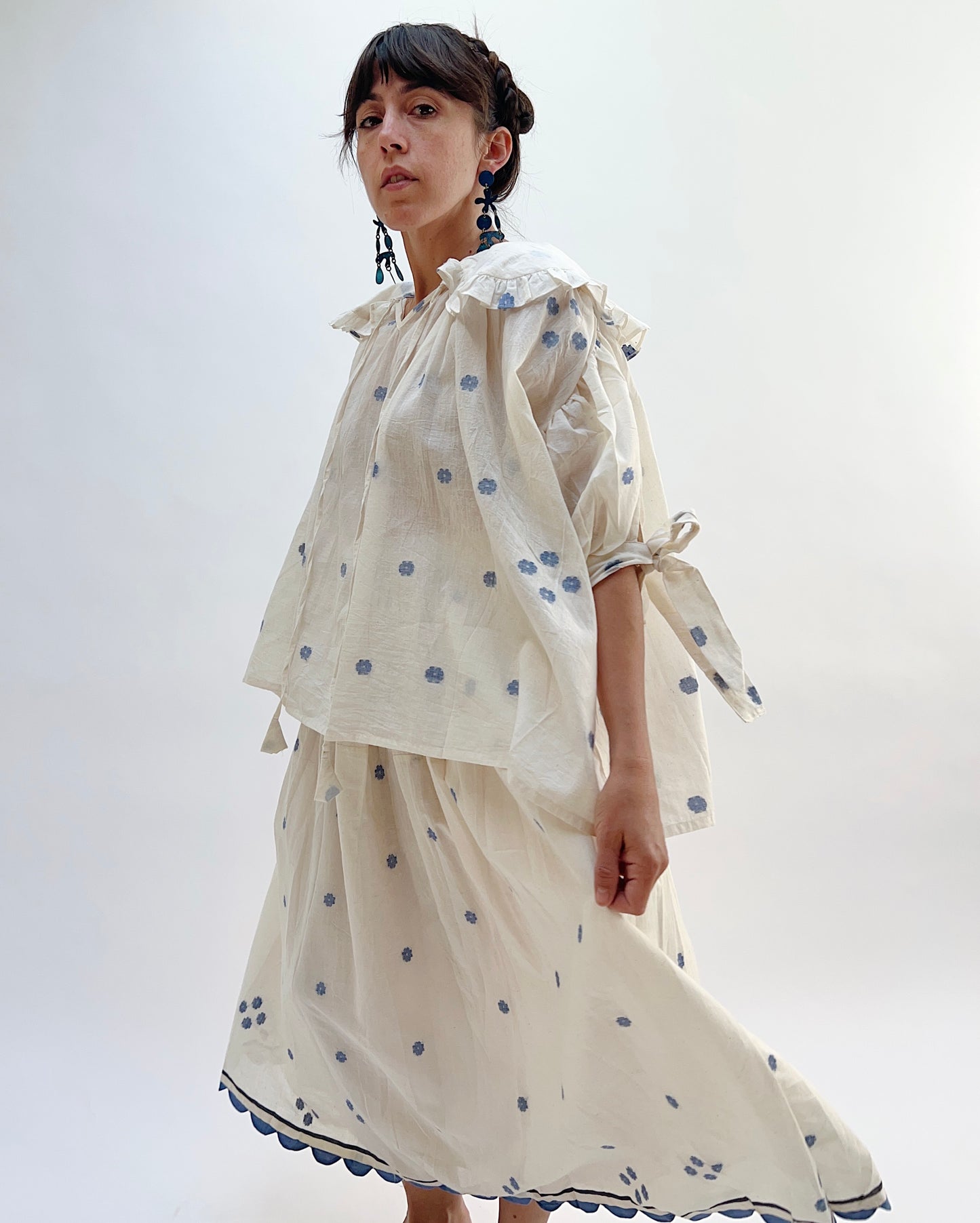 Amelia Top in White Floral
