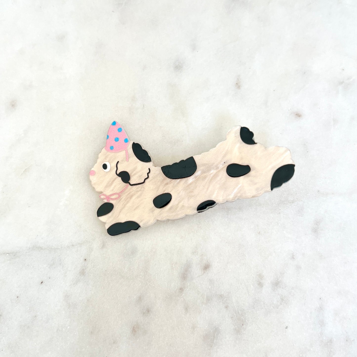 Black & White Party Puppy Hair Clip