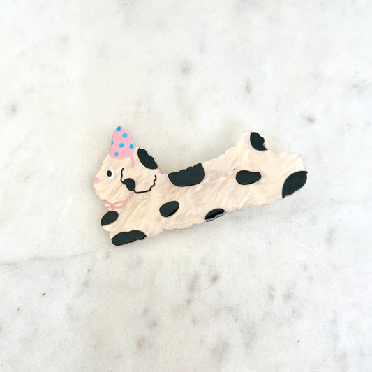 Black & White Party Puppy Hair Clip