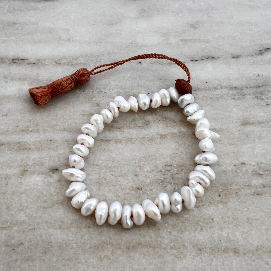Lena Skadegard | Organic Pearl Tassel Bracelet