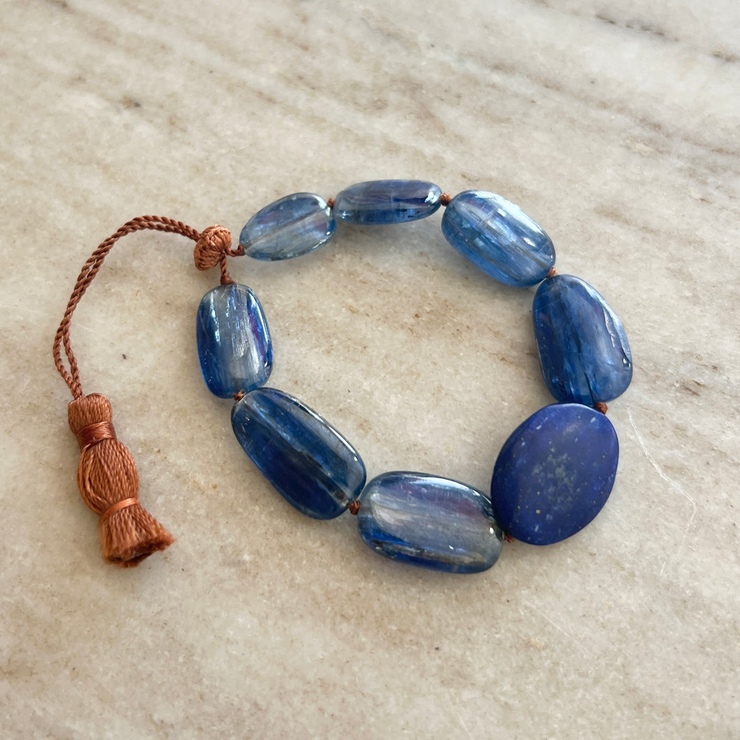 Lena Skadegard | Medium Kyanite and Lapis Tassel Bracelet