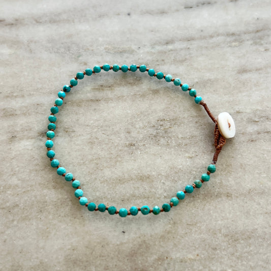 Lena Skadegard | Knotted Turquoise Button Bracelet