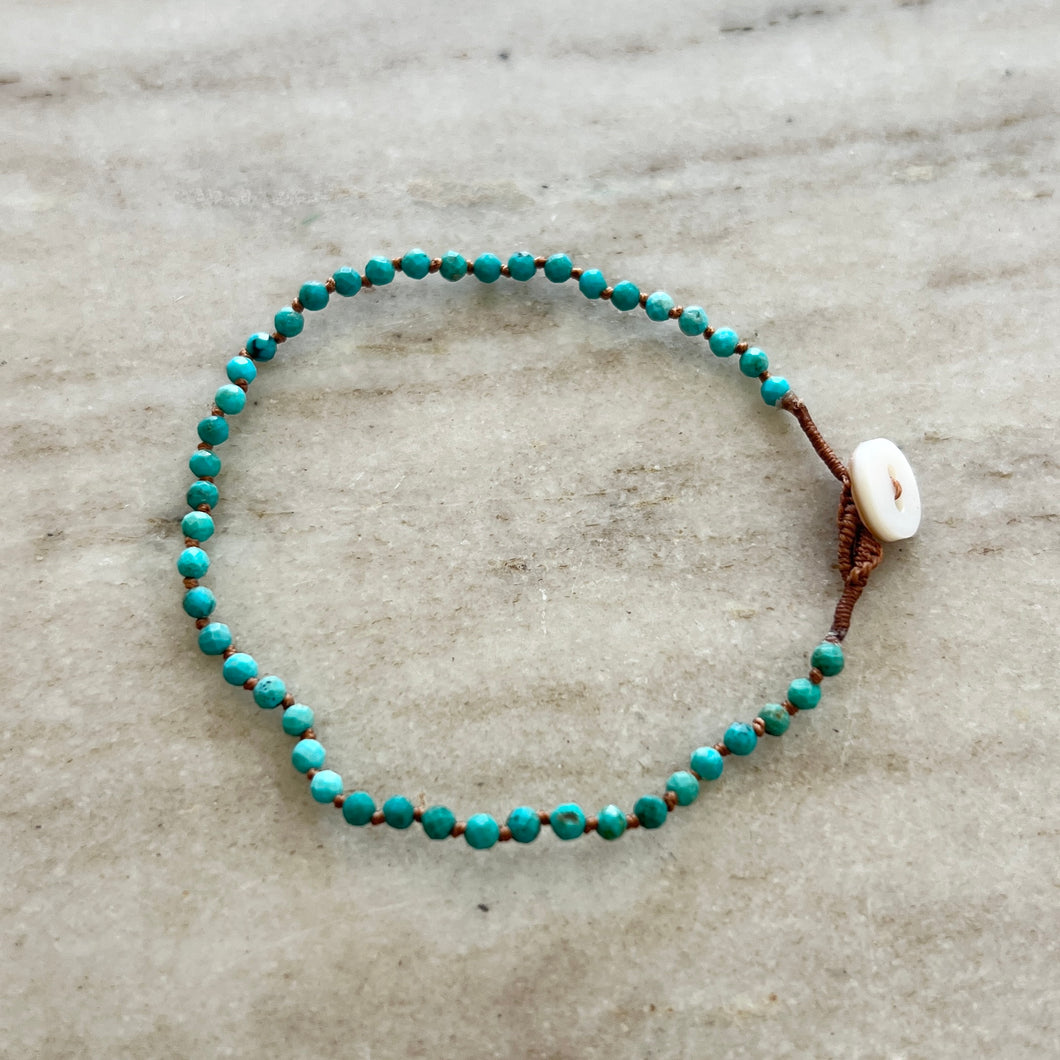 Lena Skadegard | Knotted Turquoise Button Bracelet