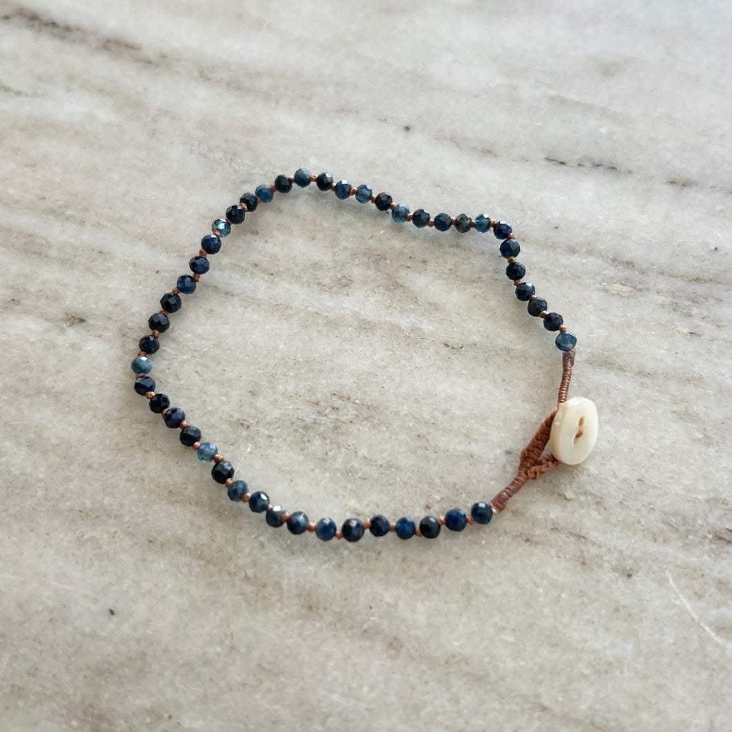 Lena Skadegard | Knotted Black Sapphire Button Bracelet